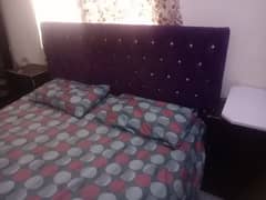 bed set with mirror & side tables & mattress