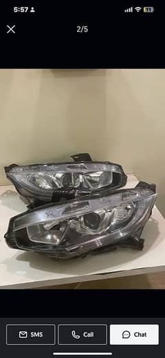 civic x 2018 headlights pair