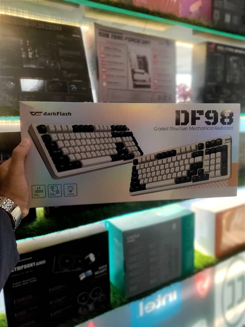 DarkFlash DF98 Premium Mechanical Gaming Keyboard Wired & Wireless New 1