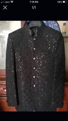 dulha prince coat black full embroidery