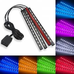 Car LED Strip Light, 4PCS 48 LED USB Car Interior Lights Multi Color M 0