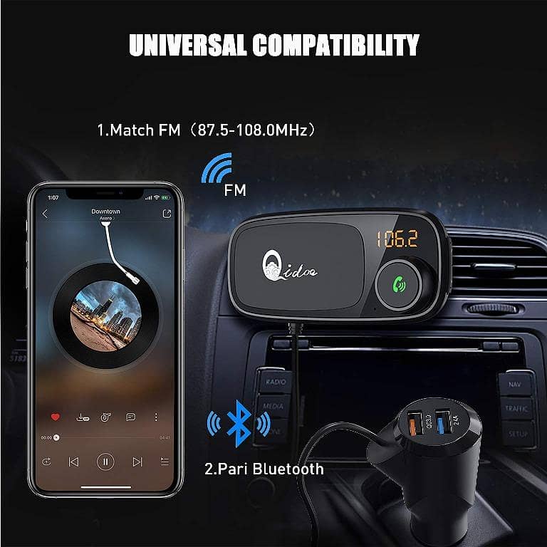 Qidoe Car Radio Audio Adapter MP3 Music Player Hands-free Car Kit 17