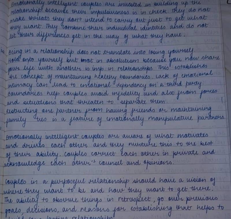 Handwriting assignment work 2