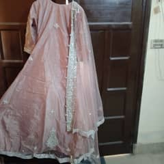 Bridal *"Waleema Maxi"* PINK /PEACH color Dress. ( Used only 2-hours).