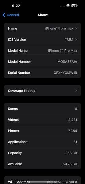 IPHONE 14PRO MAX 256GB DEEP PURPLE NON PTA 8