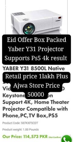 Projector Yaber Y31 4k With Speaker