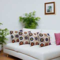 AR-Vibrant Multi-Block Crochet Cushion Covers 16x16 Retail & Wholesale