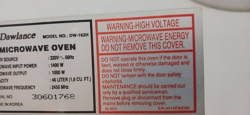 dawlance 46 litre capacity microwave oven 2