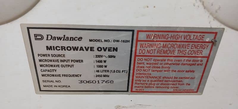 dawlance 46 litre capacity microwave oven 5