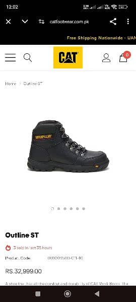 Caterpillar Safety boots size 43 10