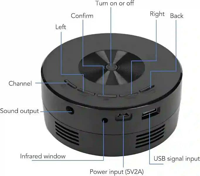 VACSAX 10W Mini Lcd Projector With USB Interface 3