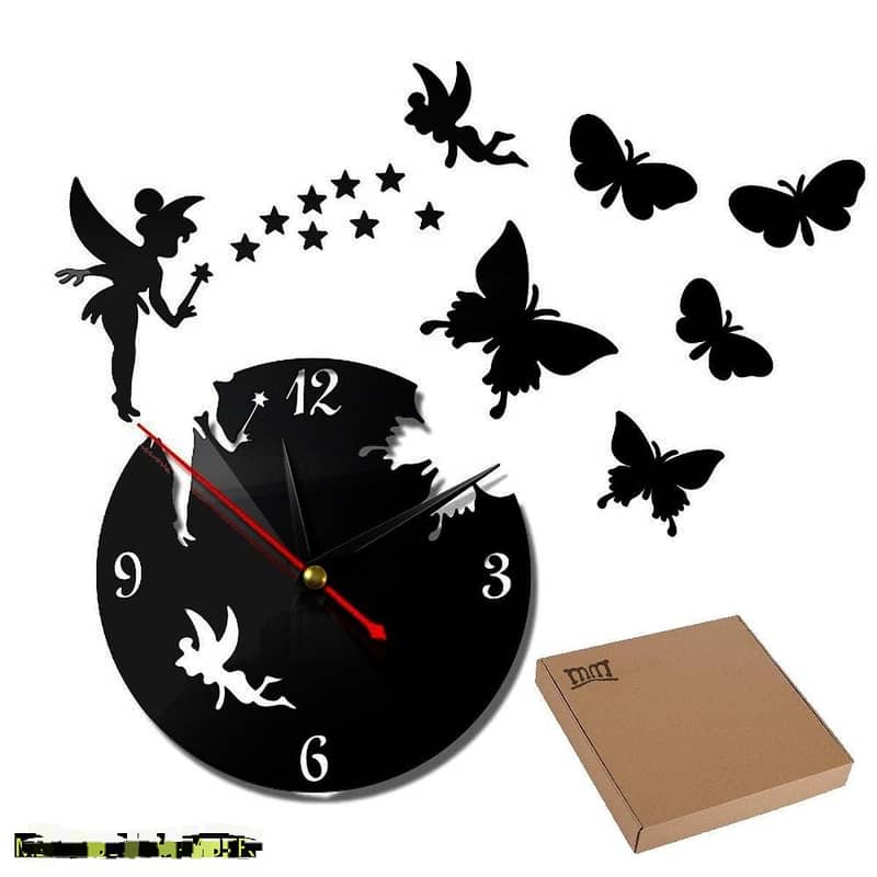 Stylish 3D Art MDF Wood Wall Clock 4