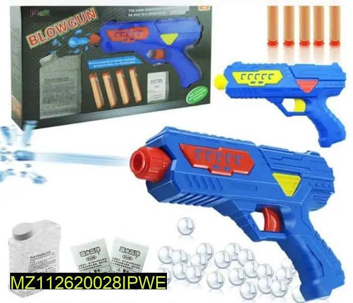 Blow gun toy 2 in 1 water balls and soft bullets glowing gun 1