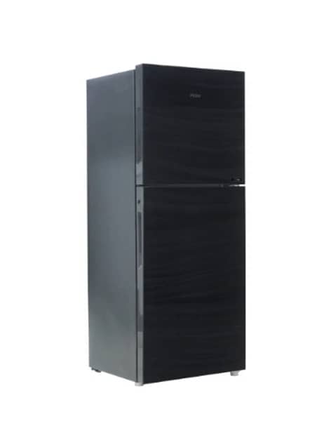 Haier Refrigerator HRF 306, 14CF in black color and glass door 0
