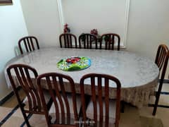 Pure Wooden Table with 8 Chairs