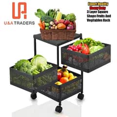 high quality 3 layer square shape vegetables rack