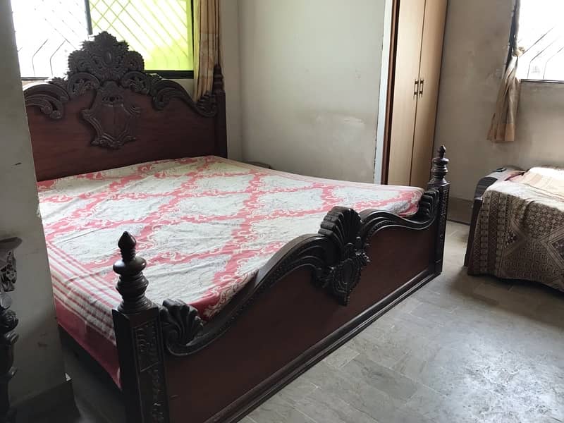 shisham wooden king size bed with mattress 7