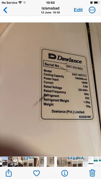 Dawlance AC 1.5 ton perfect condition for sale 2