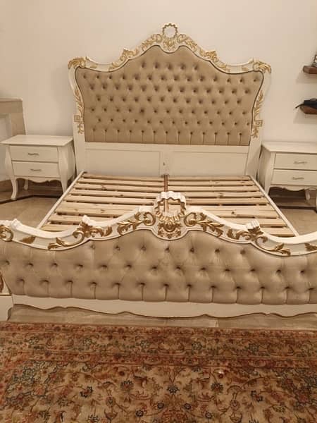white wooden king size bed 1
