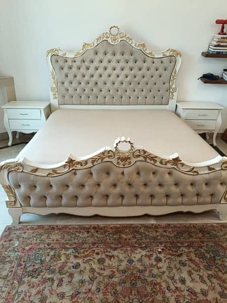 white wooden king size bed 6