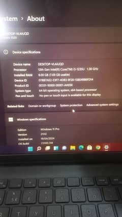 12th Gen Intel(R) Core(TM) i5-1235U 1.30 GHz  8.00 GB (7.69 GB usable)