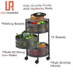 Fruit & Vegetable Storage Basket/3-Tier Metal Vegetable Basket