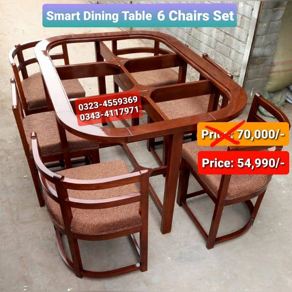 Smart dining table/round dining table/4 chair/6 chair/dining table 0