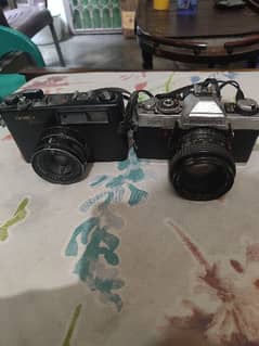 Yashica and Minolta camera
