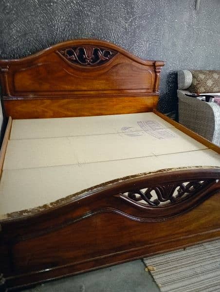 king size bed used shesham wood 8