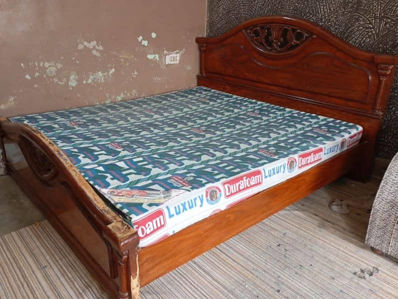 king size bed used shesham wood 11