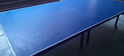 FOUR WHEELER  BLUE TABLE TENNIS WITH NET AND STAND