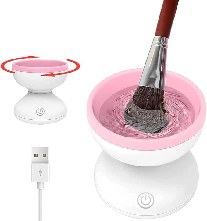 Electric Makeup Brush Cleaner Machine, Portable Automatic Spinner USB 0