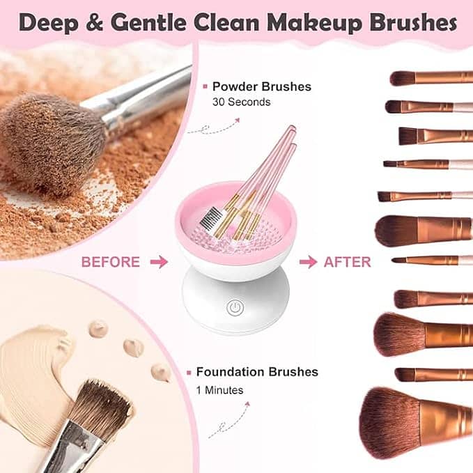 Electric Makeup Brush Cleaner Machine, Portable Automatic Spinner USB 3