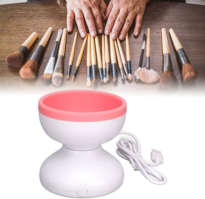 Electric Makeup Brush Cleaner Machine, Portable Automatic Spinner USB 8