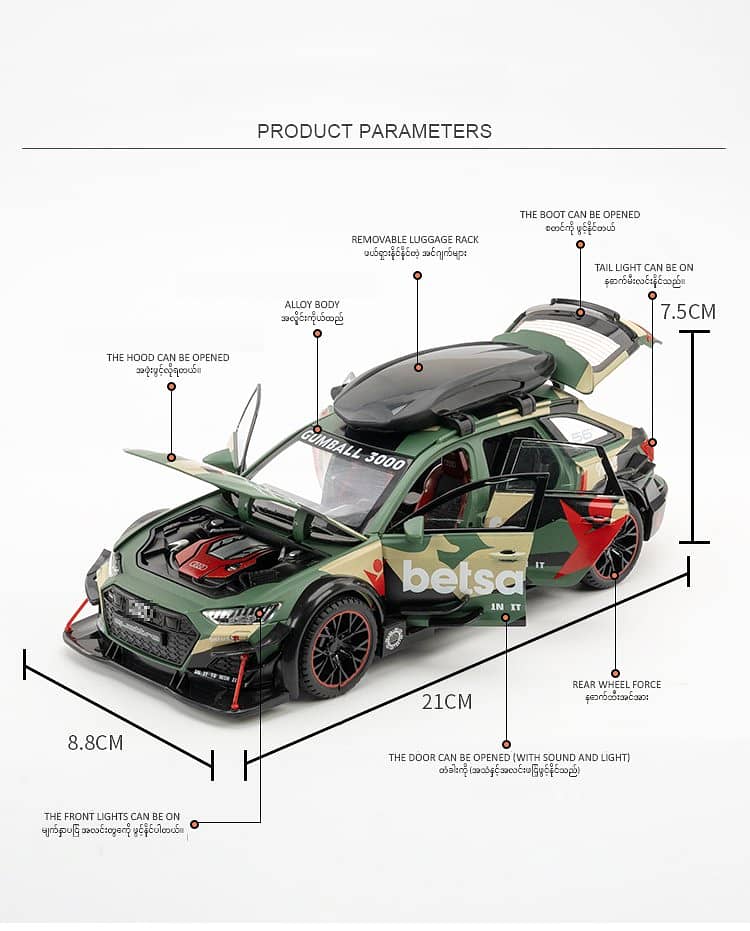 Audi RS6 Modified Vehicles  Model car Alloy Diecast 15