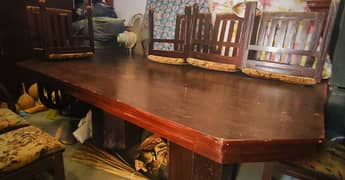 Dining Table with set of 8 chairs in good Condition