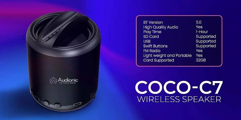 Audionic COCO C7 Bluetooth Mobile Speaker With 1 Year Brand Warranty 2