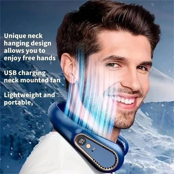 Hanging neck fan portable summer air cooler USB cooling fan with 5 6