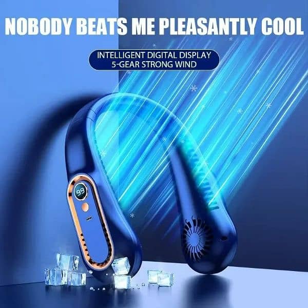 Hanging neck fan portable summer air cooler USB cooling fan with 5 8