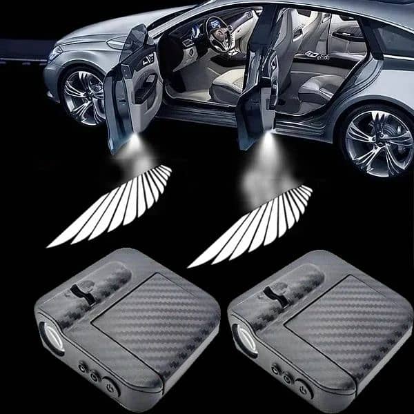 2Pcs Car Angel Wings Wireless Car Door LED HD Welcome Courtesy 5