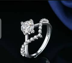 Crystal diamond ring
