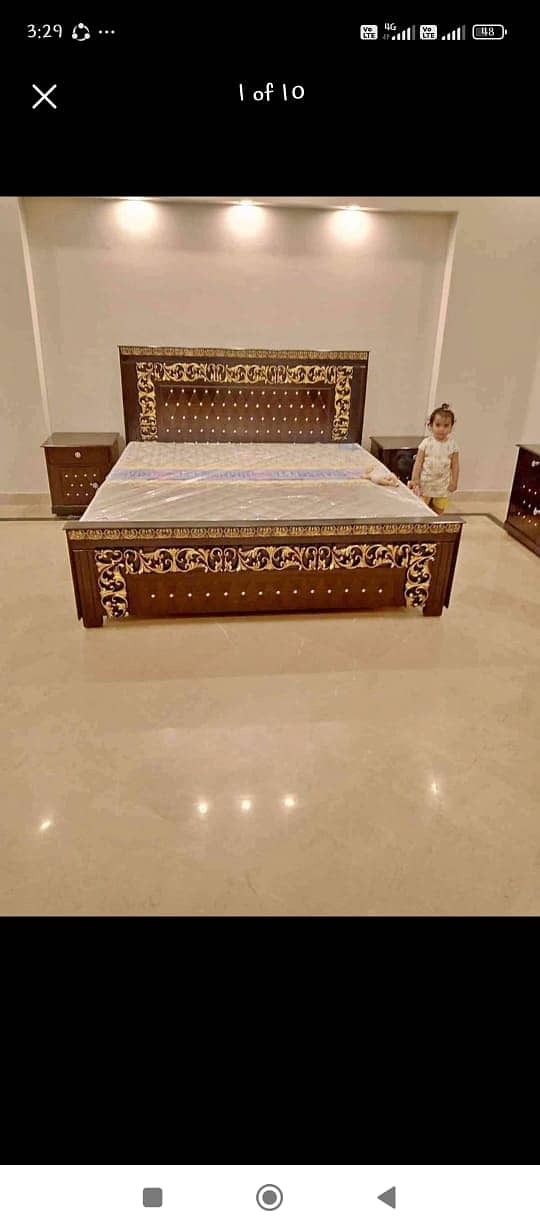 bed / double bed / king size bed / wooden bed / bed set / bedroom set 3