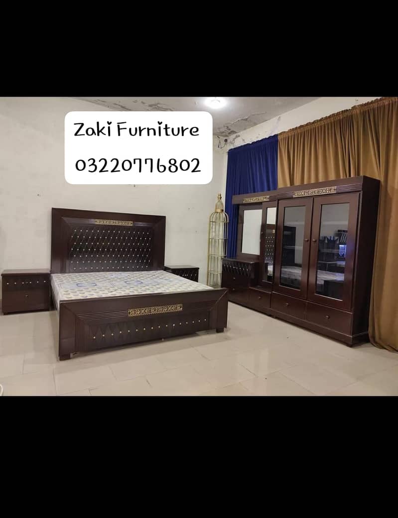 bed / double bed / king size bed / wooden bed / bed set / bedroom set 6