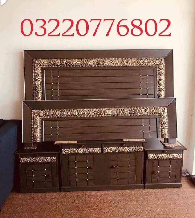 bed / double bed / king size bed / wooden bed / bed set / bedroom set 7