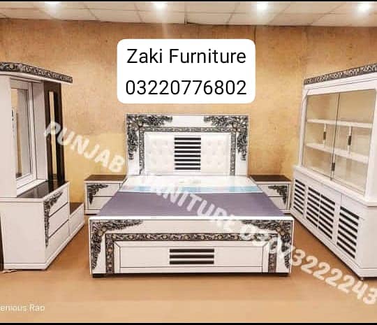 bed / double bed / king size bed / wooden bed / bed set / bedroom set 15