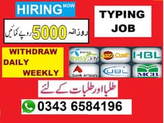 TYPING JOB / گورنمنٹ آف پاکستان سے رجسٹرڈ ادارہ