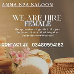 job Female Staff Required For Therapist Spa Saloon.