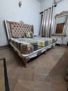 King size pure wood bed set