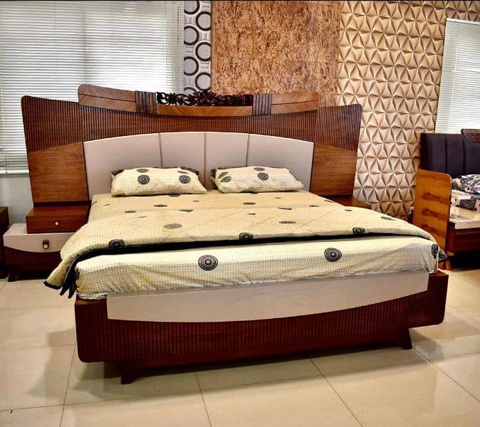 king size wooden Bed sets contact# 03155364074 2