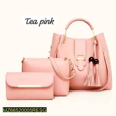 3 PCs leather Hand Bag Set